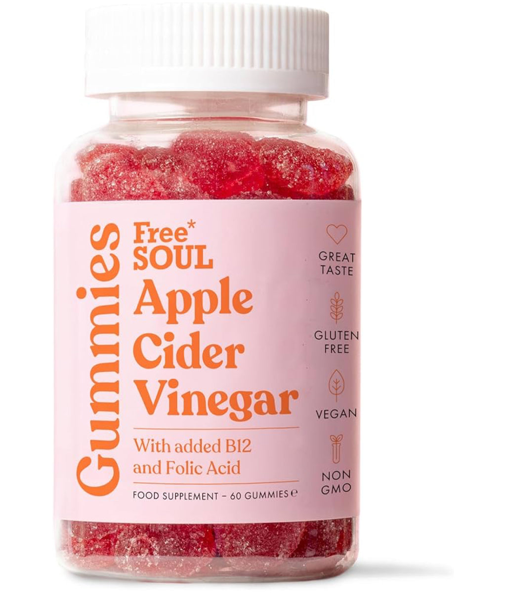 Apple Cider Vinegar Gummies – 1000mg | Vitamin B12 & Folic Acid | Vegan | 60 Gummies